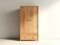 Armarios de madera marrón claro con 2 puertas y 2 cajones 90x52x190 cm - diseño vertical para dormitorio y vestidor